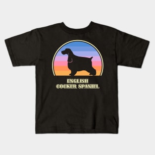 English Cocker Spaniel Vintage Sunset Dog Kids T-Shirt